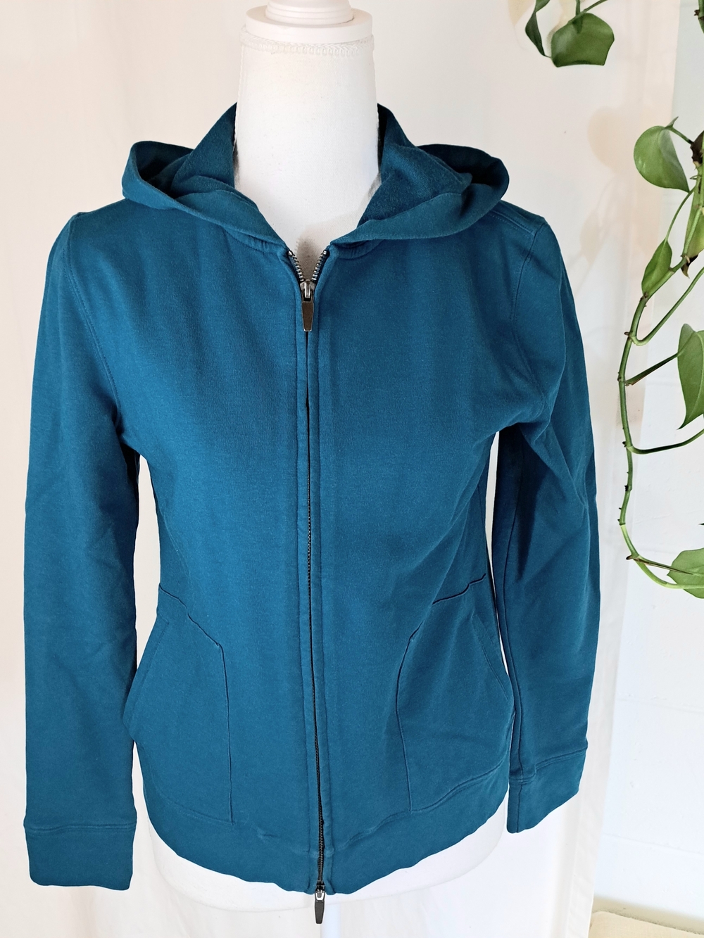 Talbots Teal Zip-Up Cotton Modal Hoodie Sz S petites